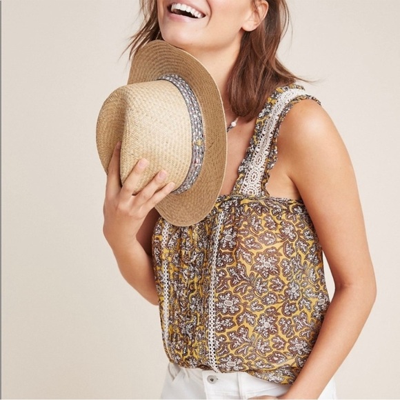 🌻NEW w/tags Anthropologie Bardot Crochet Tank Blouse US Size 8 - Picture 1 of 14